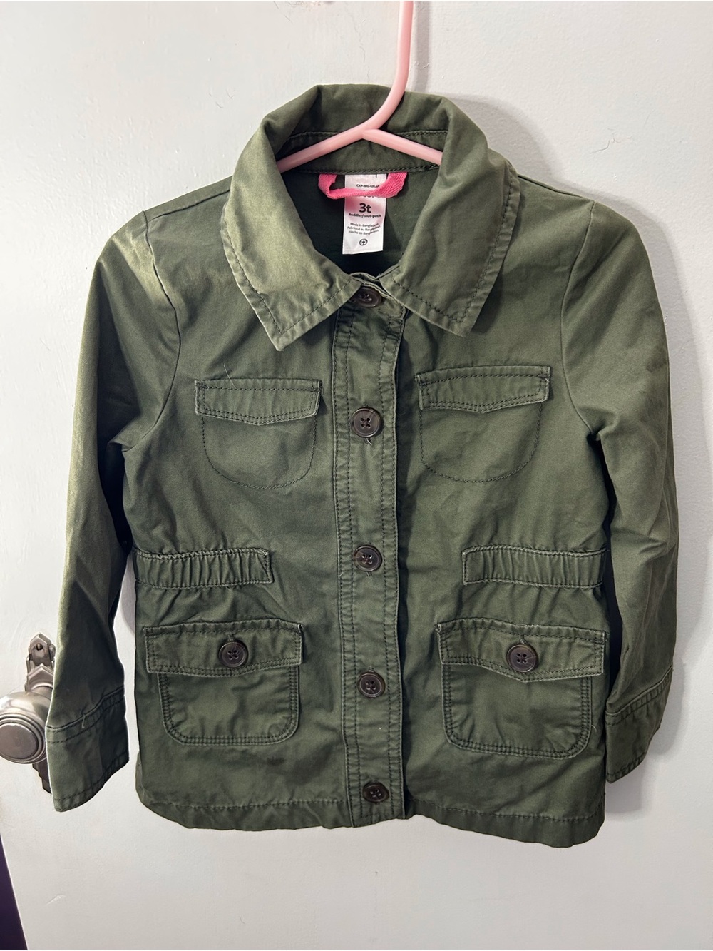 Carter's Olive Green Utility Jacket - 3T